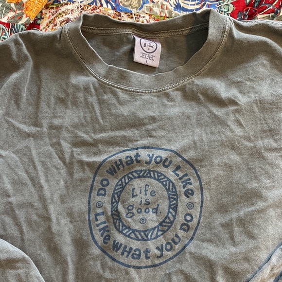 rare life is good so what you like like what you do grey/purple long sleeve tee - Picture 2 of 3